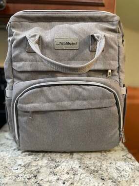 Midibeini 6-in-1 Expandable Diaper Bag Backpack with Changing Station
